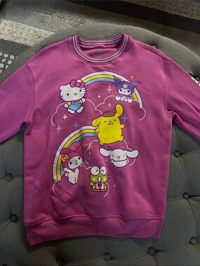 Hello Kitty Pink Rainbow Character Sweatshirt